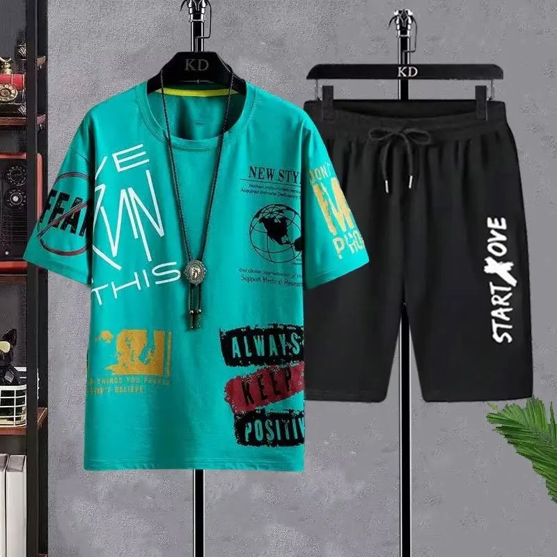 Suits for Men 2026 Summer Casual Joggers Tracksuit Casual Sweatpants Streetwear Anime Shorts Set Men's Sport Outfit T-shirts