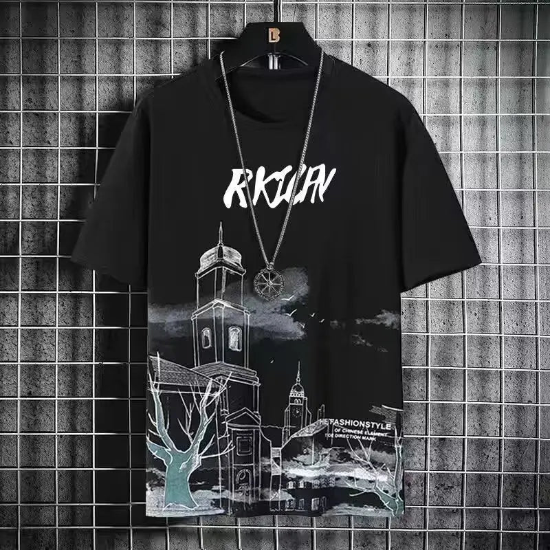 Men's 2025 Summer Fashion Polyester Casual Short Sleeve Shorts Set 3D Printed T-shirt Shorts Basketball Sportswear